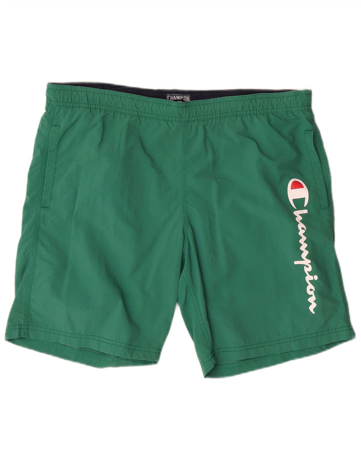 CHAMPION Bañador con estampado gráfico para hombre, talla grande, verde