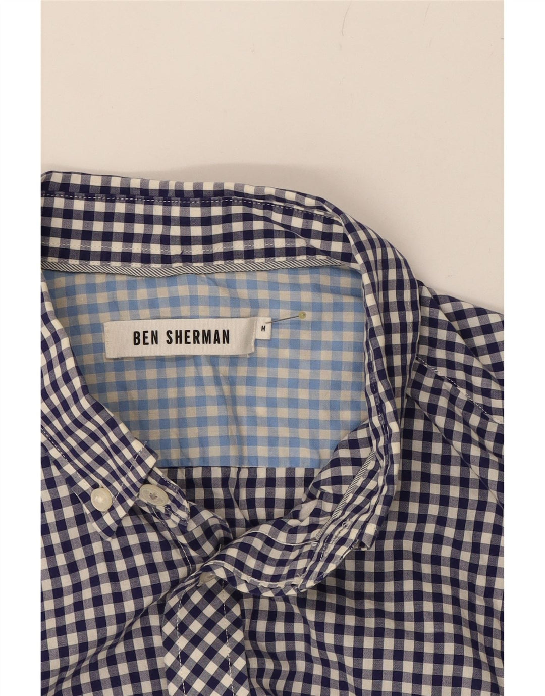 BEN SHERMAN Mens Shirt Medium Blue Gingham Cotton Vintage Ben Sherman and Second-Hand Ben Sherman from Messina Hembry 