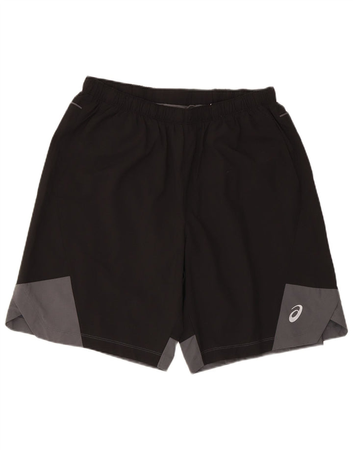Pantalones cortos deportivos Asics para hombre poliéster color block mediano negro