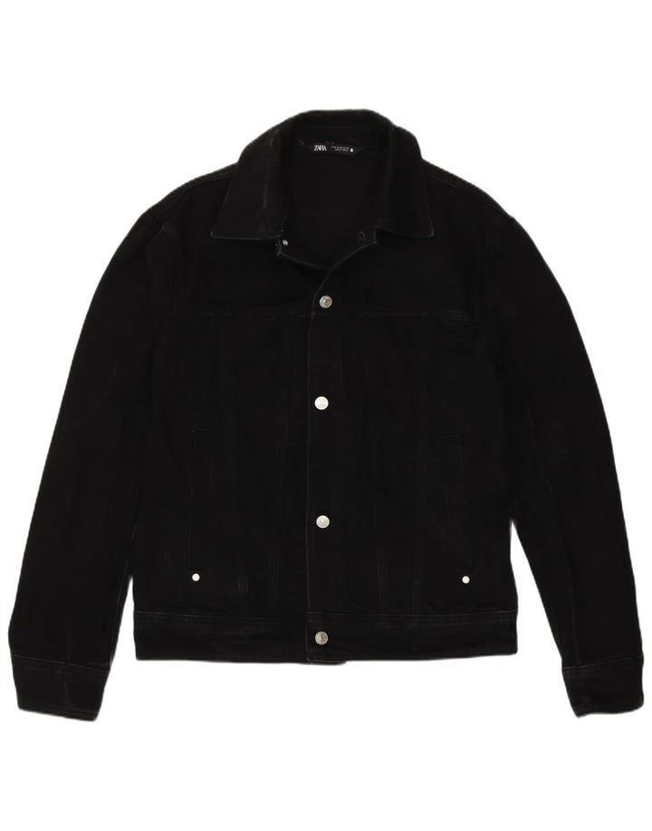 Zara Chaqueta Vaquera Hombre UK 38 Mediana Algodón Negro
