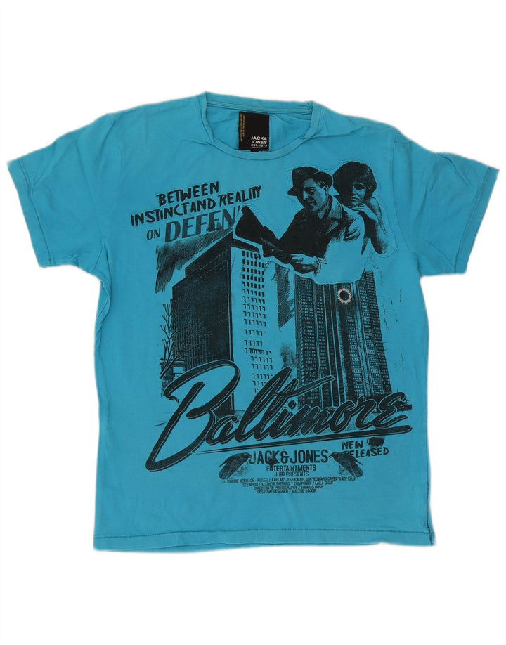 Jack & Jones Hombre Baltimore Graphic Camiseta Top Grande Algodón Azul
