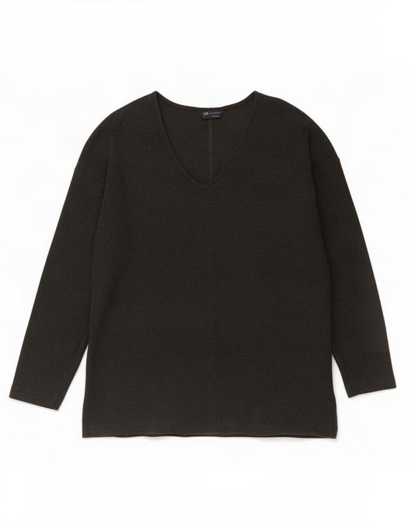 Marks & Spencer Top extragrande para mujer, manga larga, Reino Unido 42, algodón gris medio