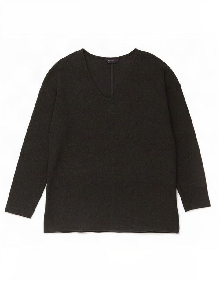 Marks & Spencer Top extragrande para mujer, manga larga, Reino Unido 42, algodón gris medio
