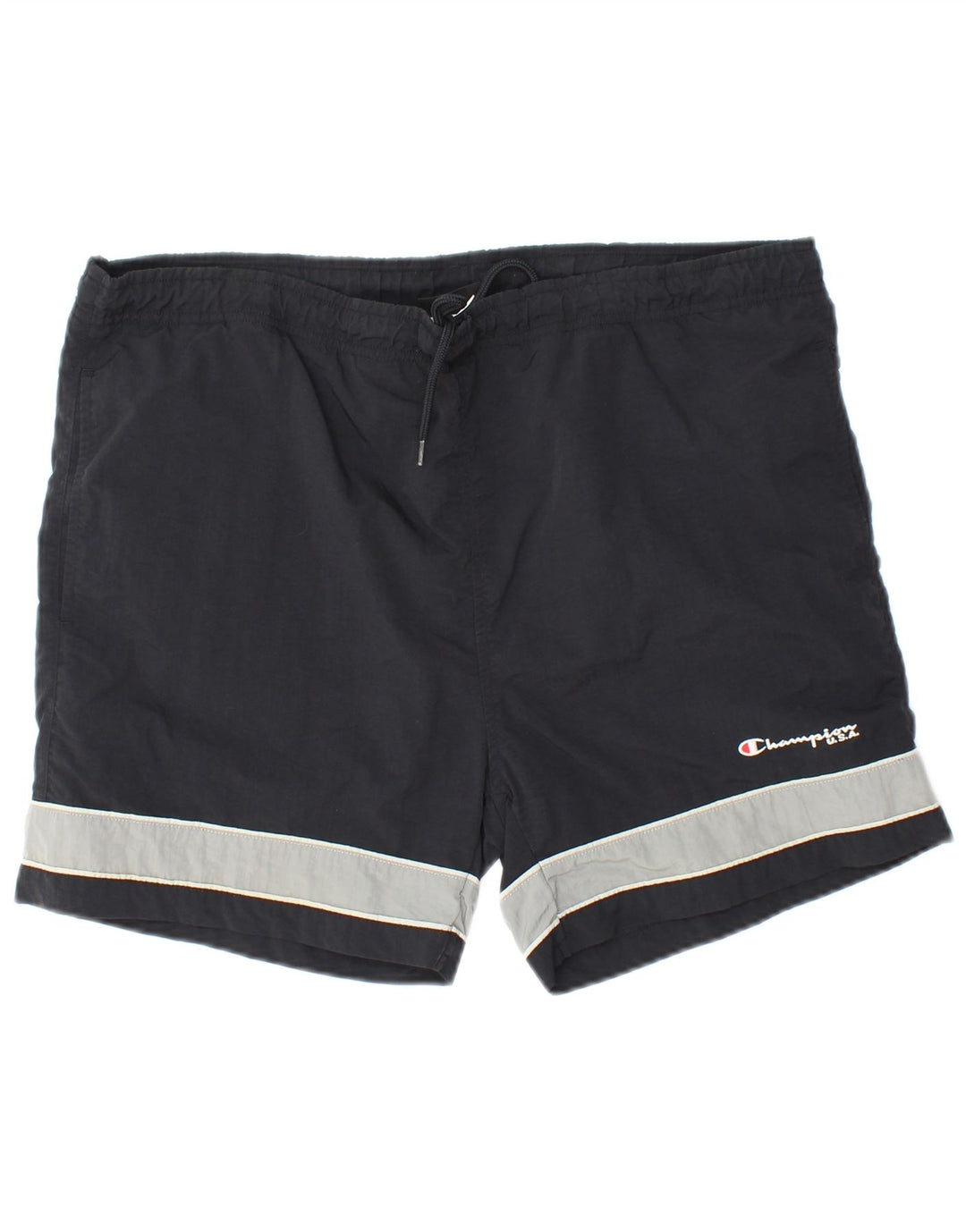 CHAMPION Pantalones cortos deportivos para hombre, talla grande, color negro, poliamida
