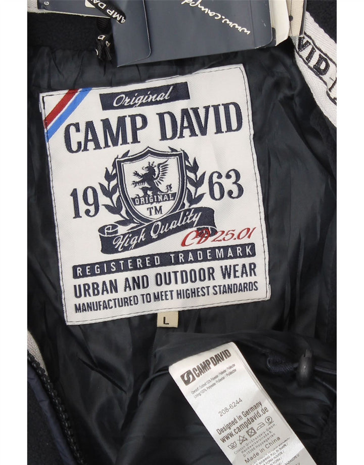 Camp David Chaqueta bomber estampada para hombre Reino Unido 40 Grande Azul marino Colorblock