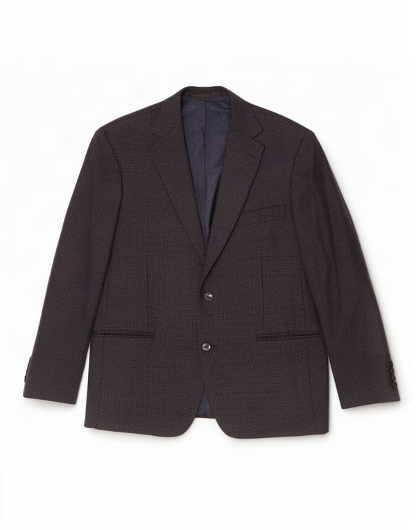 Marks & Spencer Chaqueta tipo blazer de 2 botones para hombre UK 42 Large Azul marino Geométrico