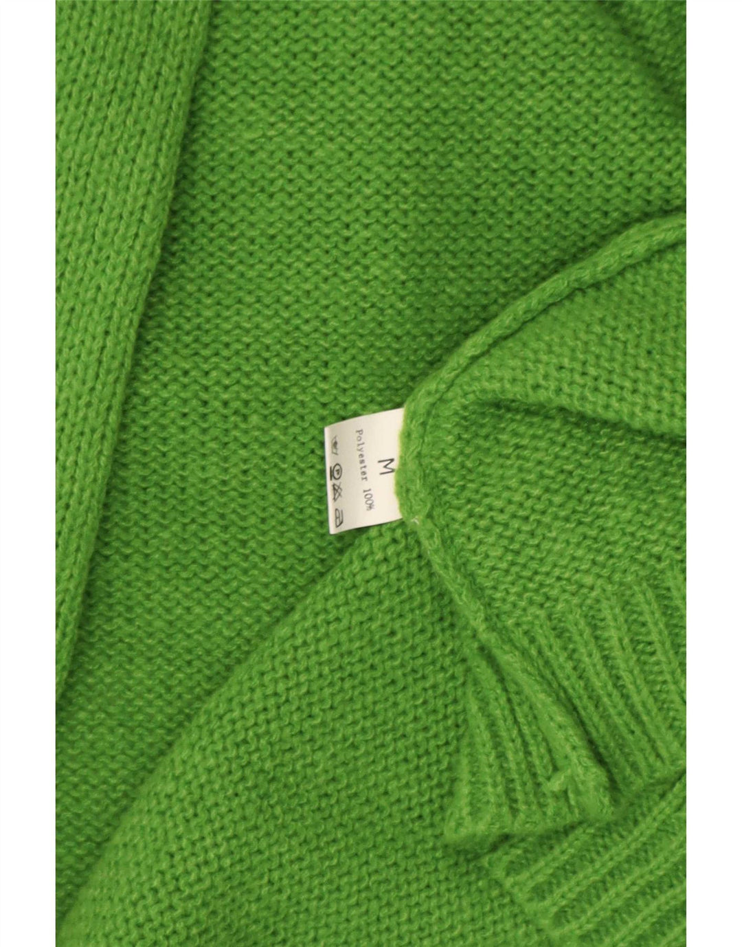 Vintage mujer longline abierto cardigan suéter Reino Unido 14 poliéster verde medio