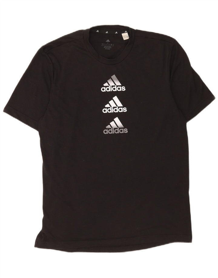 Adidas Hombre Aeroready Graphic Camiseta Top Pequeño Poliéster Negro