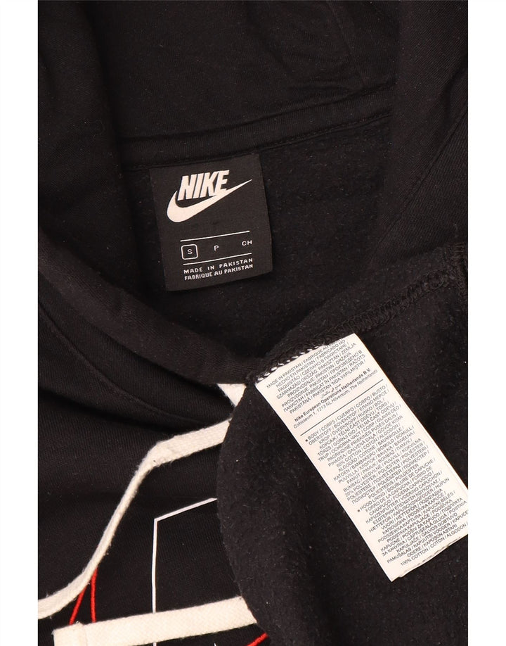 Nike Sudadera con capucha gráfica para hombre, talla pequeña, algodón negro