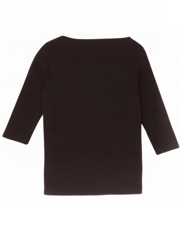 Tommy Hilfiger Top para mujer manga 3/4 UK 10 Small Algodón negro