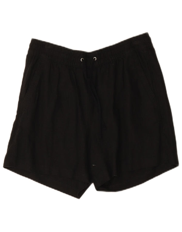 Marks & Spencer Pantalones cortos chinos para mujer UK 12 Medium W30 Black Linen