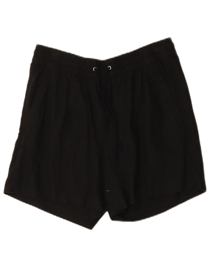 Marks & Spencer Pantalones cortos chinos para mujer UK 12 Medium W30 Black Linen