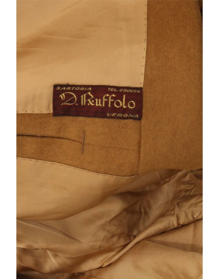 Vintage hombres doble pecho abrigo Reino Unido 36 pequeño beige