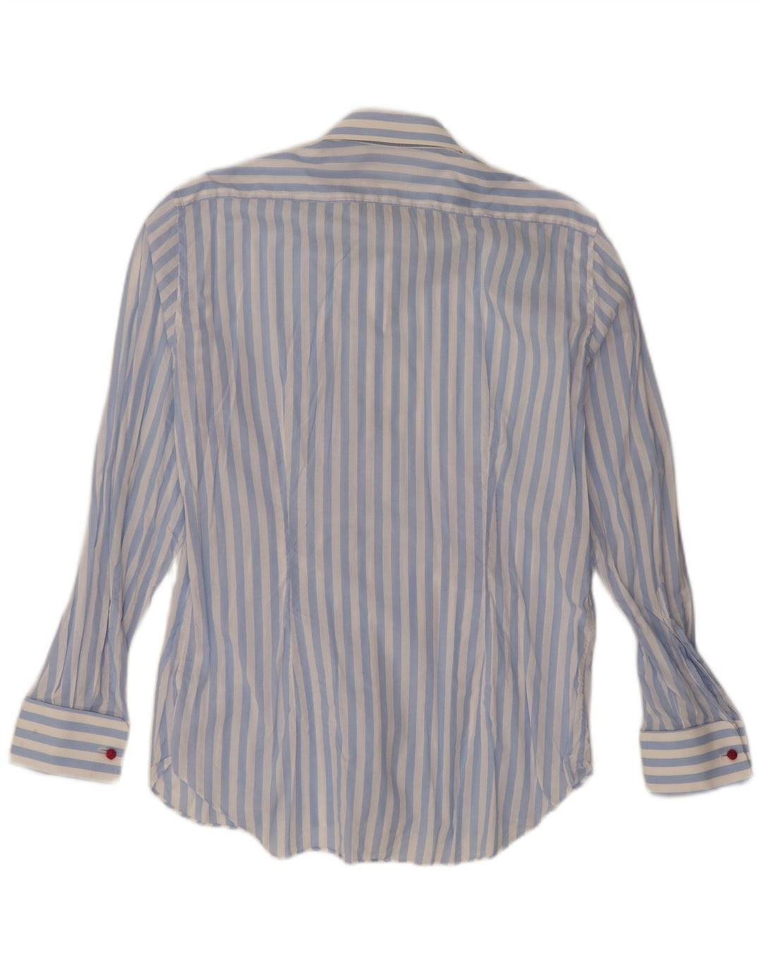Camisa vintage para hombre de algodón a rayas azules grandes