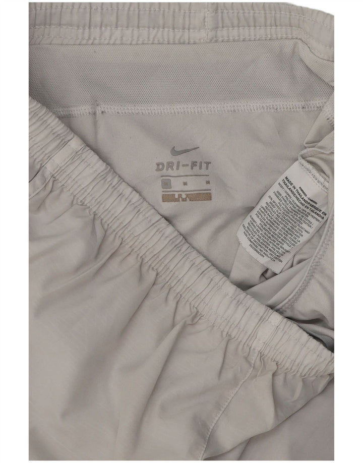 NIKE Womens Dri Fit Sport Shorts UK 14 Medium White Polyester