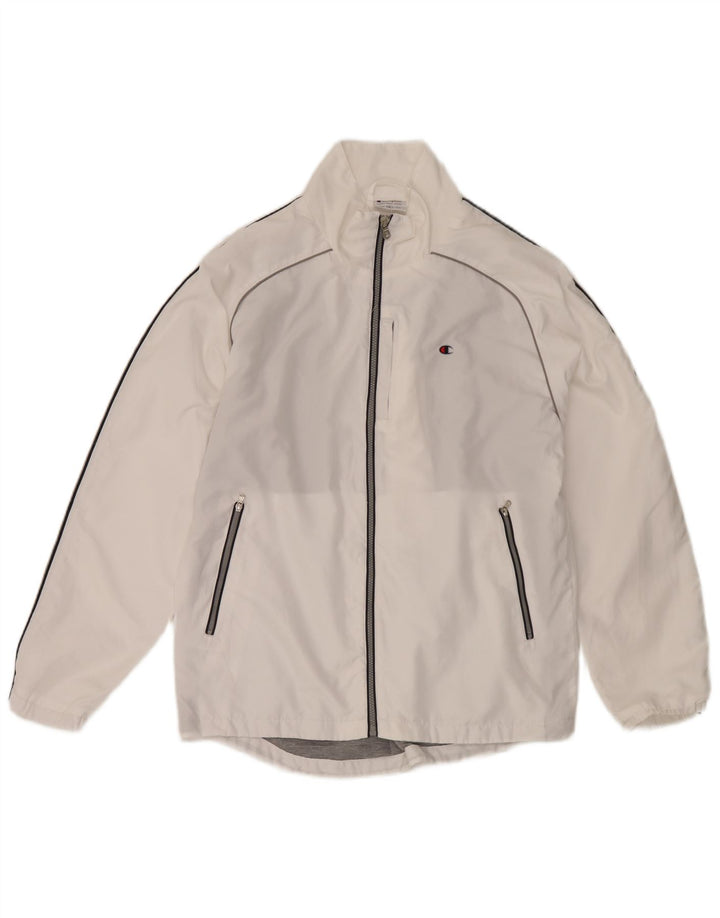 Champion Chaqueta de chándal para hombre, poliéster blanco grande