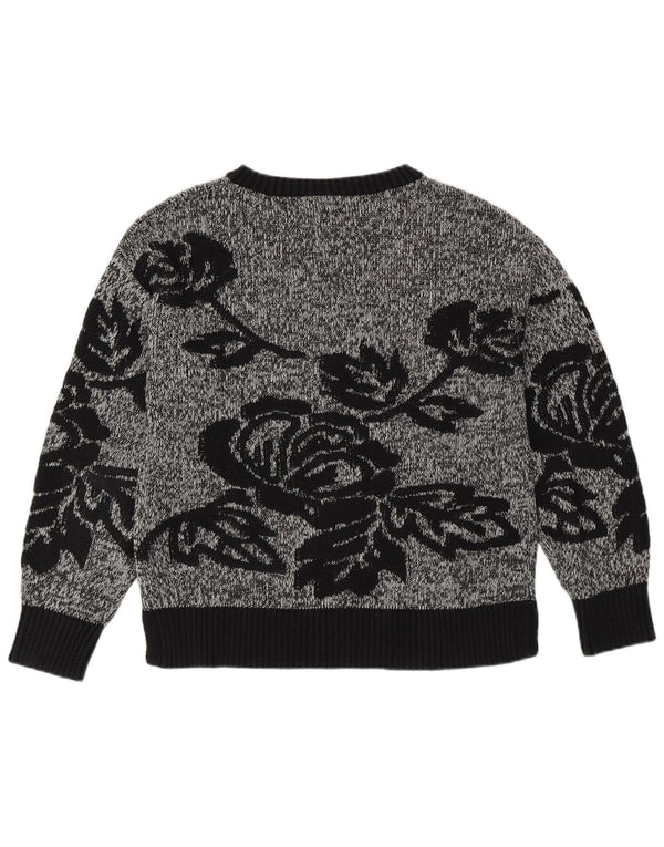 Gap Jersey de cuello redondo para mujer UK 44 Grande Algodón floral azul marino