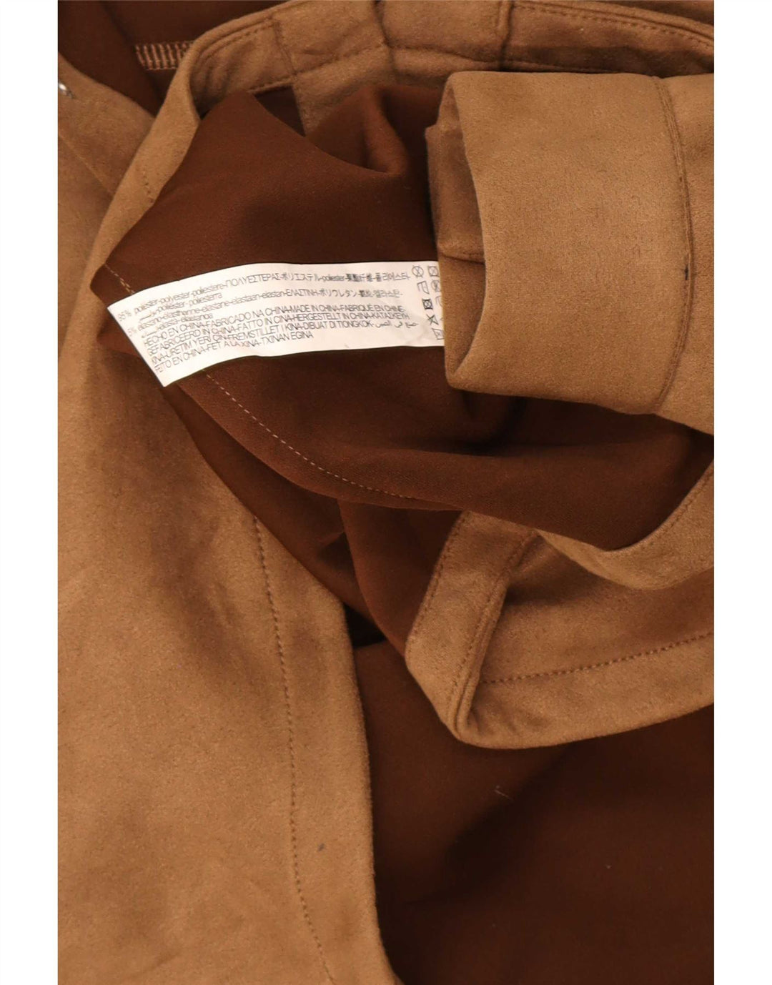 Zara Hombre Camisa Leñador Con Capucha Marrón Medio Poliéster