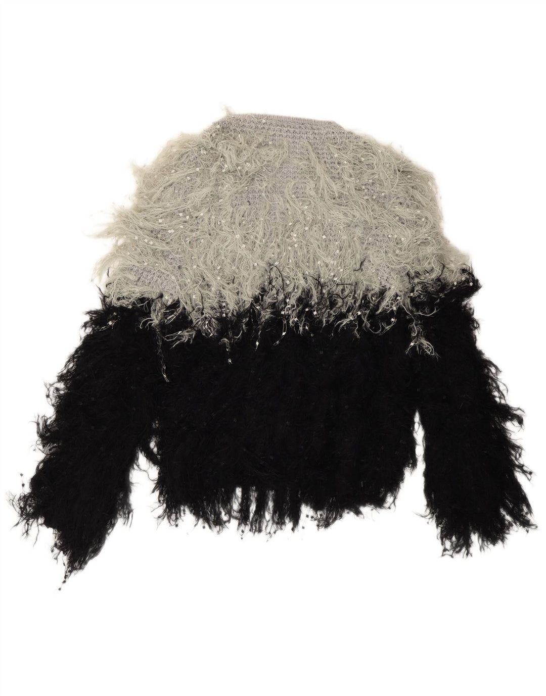Zara Mujer Jersey Oversize Con Cuello En V UK 44 Mediano Negro Colorblock