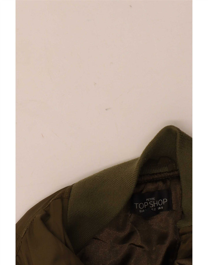 Topshop Chaqueta Bomber para Mujer UK 6 XS Poliéster Caqui