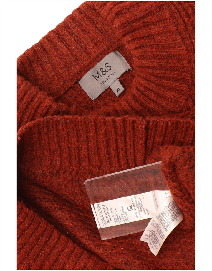 Marks & Spencer Suéter con Cuello Alto para Hombre XL Acrílico Moteado Granate