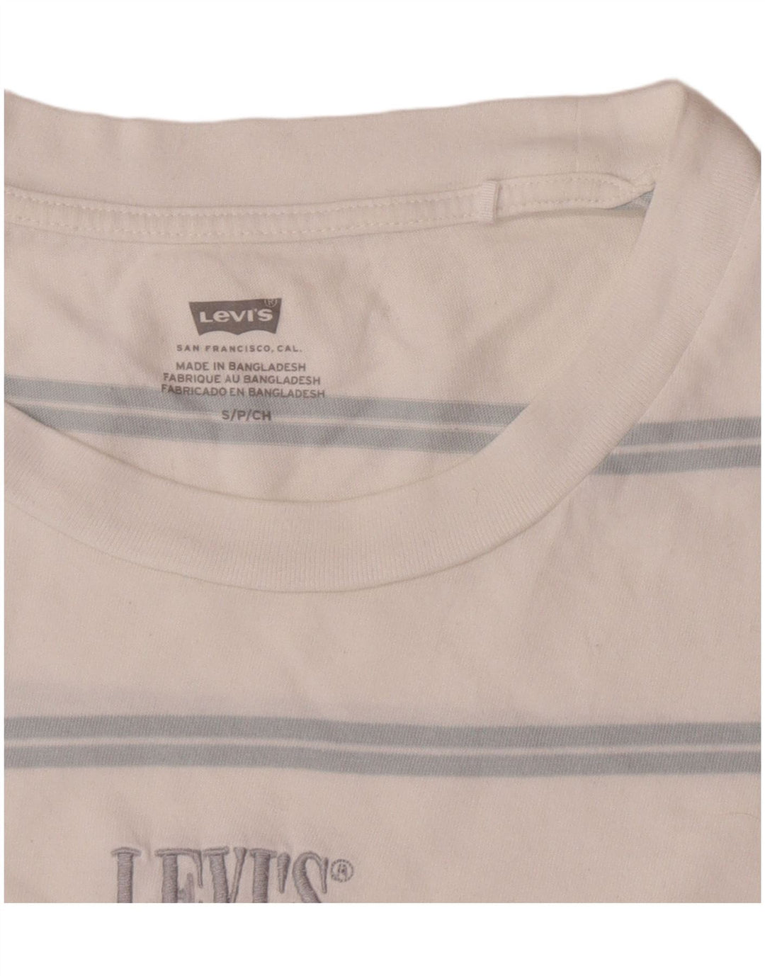Levi's Camiseta para mujer Top UK 10 Small White Stripes