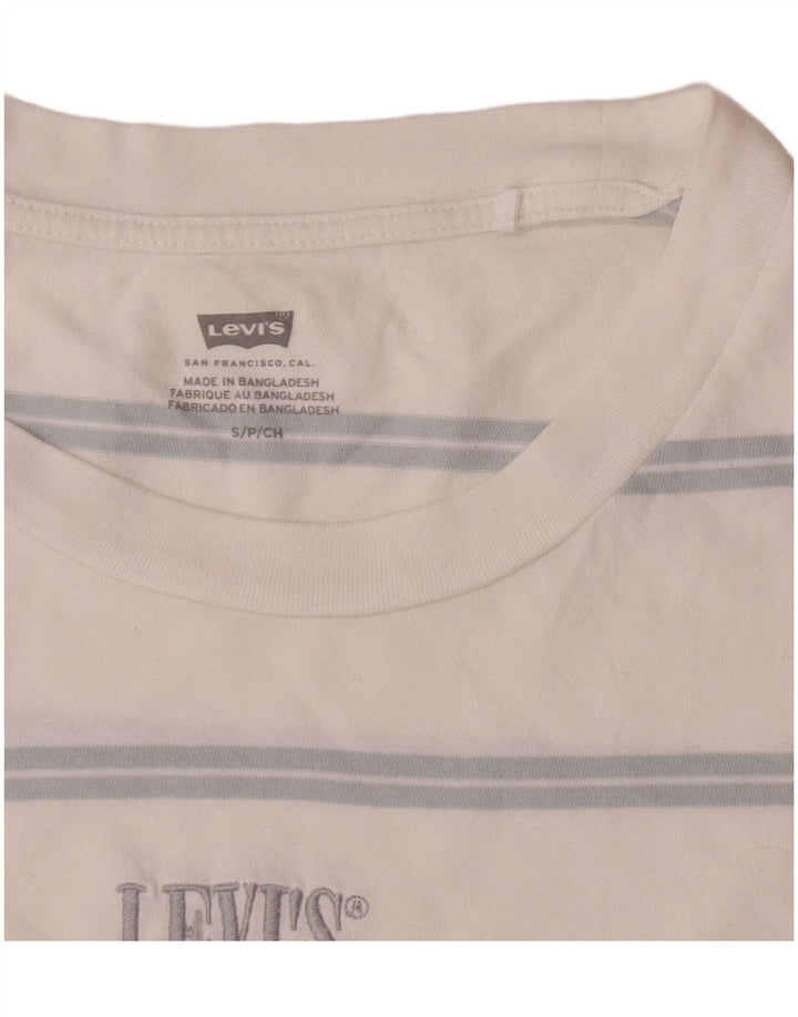 Levi's Camiseta para mujer Top UK 10 Small White Stripes