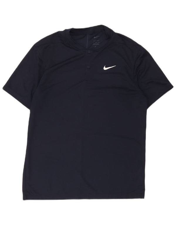 Camiseta Nike Dri Fit para hombre Top medio azul marino Poliéster