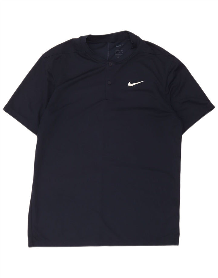Camiseta Nike Dri Fit para hombre Top medio azul marino Poliéster