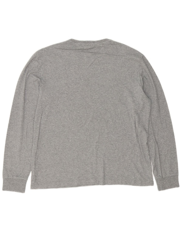 Polo Ralph Lauren Mens Custom Slim Fit Top Manga Larga Grande Gris Moteado