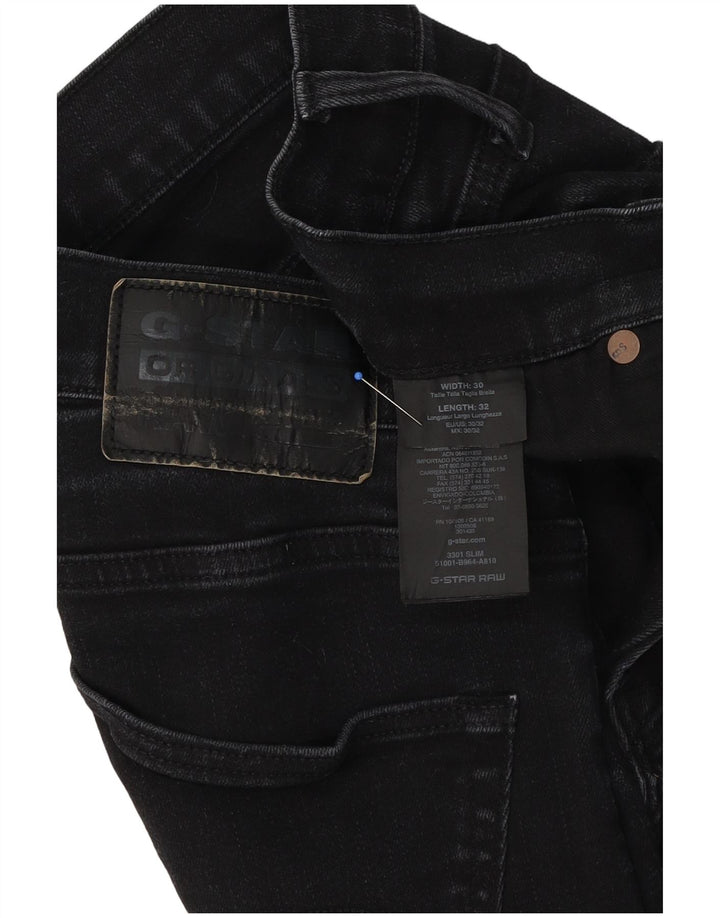 G-Star Hombre 3301 Vaqueros Slim W30 L32 Negro