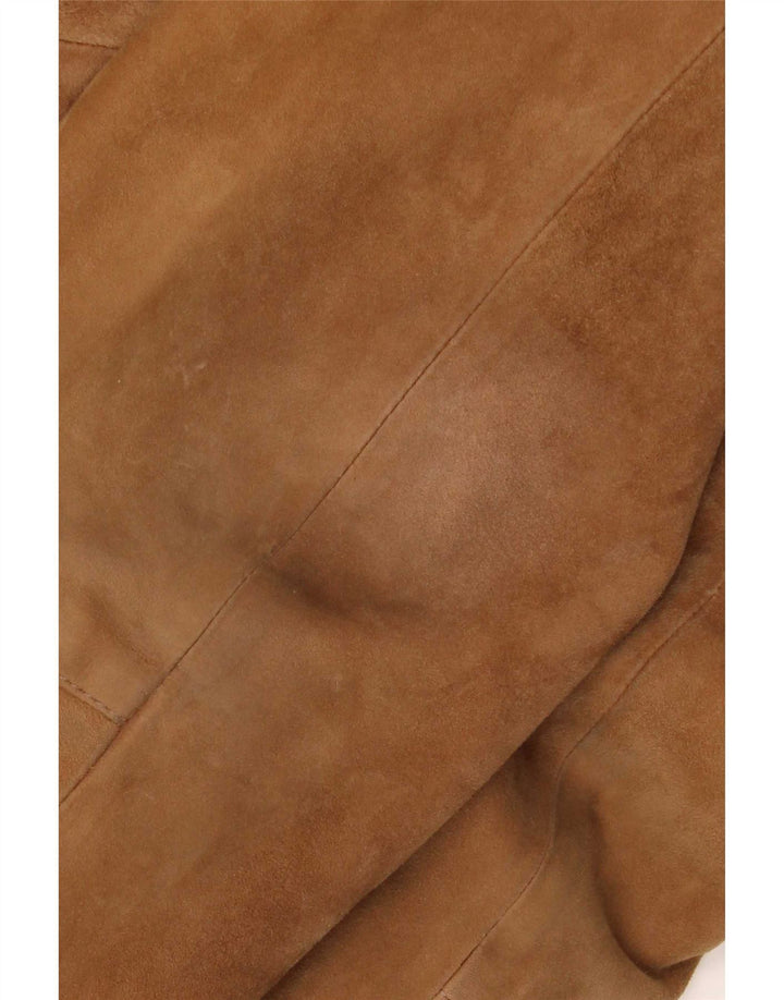 Chaqueta de ante vintage para hombre IT 48 cuero marrón medio
