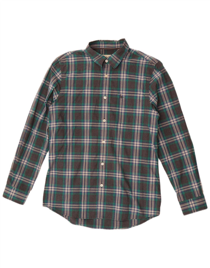 Camisa Jack Wills Hombre Regular Fit Algodón A Cuadros Verde Medio