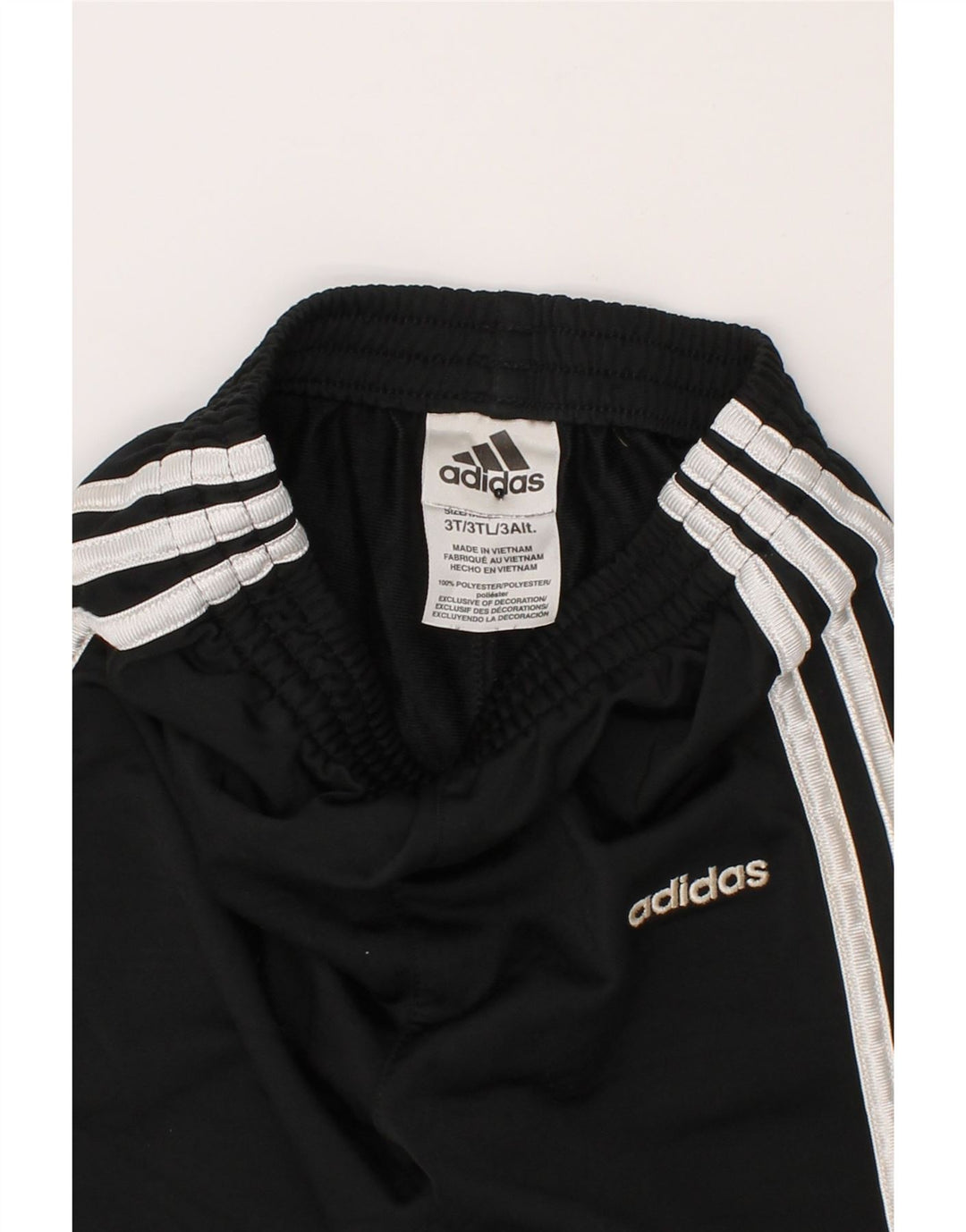 ADIDAS Boys Tracksuit Trousers Joggers 2-3 Years Black Polyester Vintage Adidas and Second-Hand Adidas from Messina Hembry 