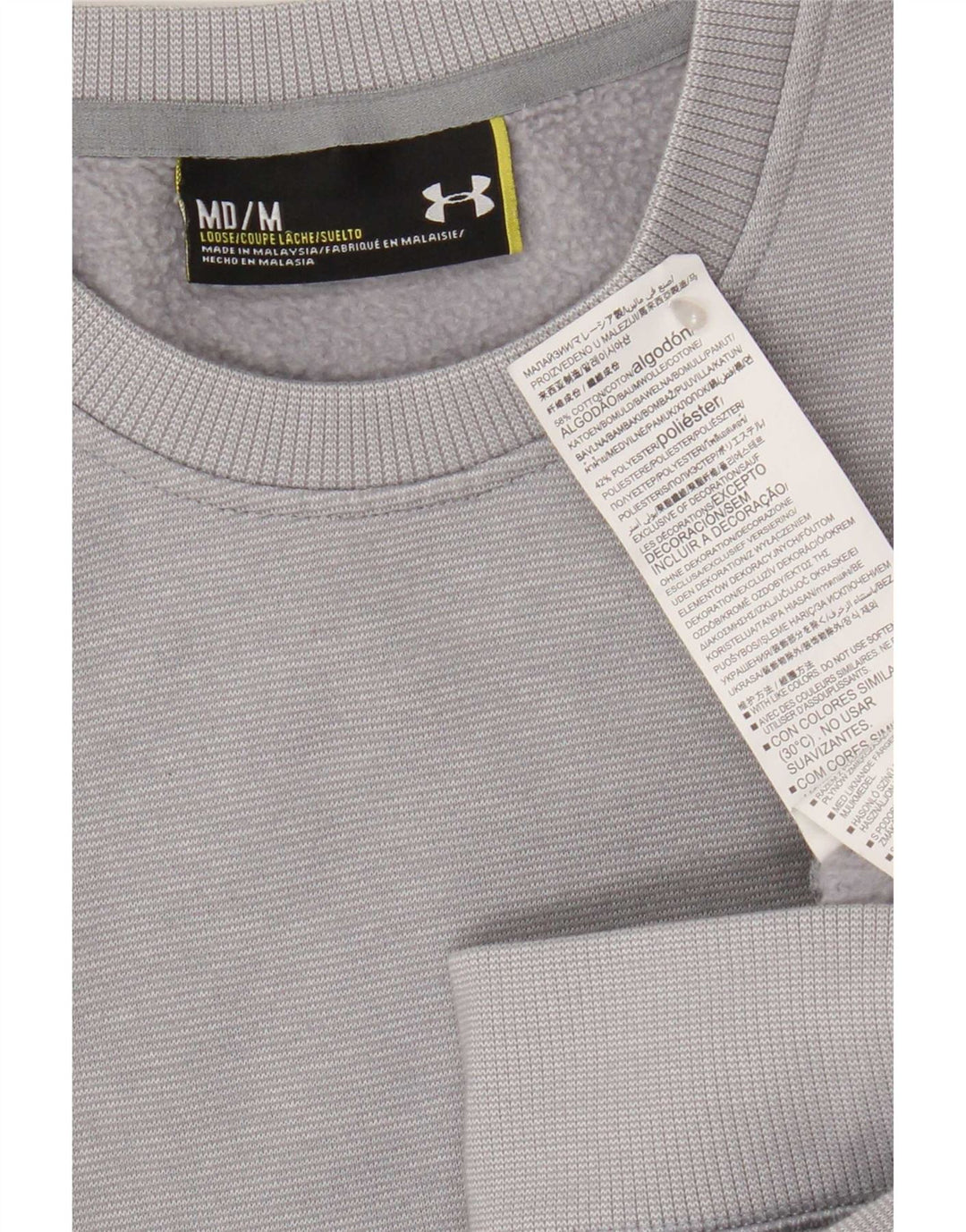 Under Armour Hombre Sudadera Jumper Algodón Gris Medio