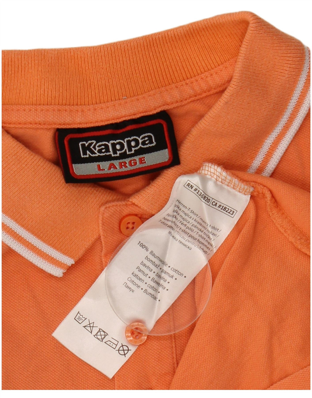 KAPPA Polo Hombre Grande Naranja Algodón