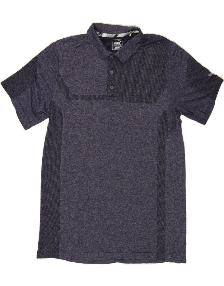 PUMA Mens Polo Shirt 2XL Navy Blue Colourblock Vintage Puma and Second-Hand Puma from Messina Hembry 