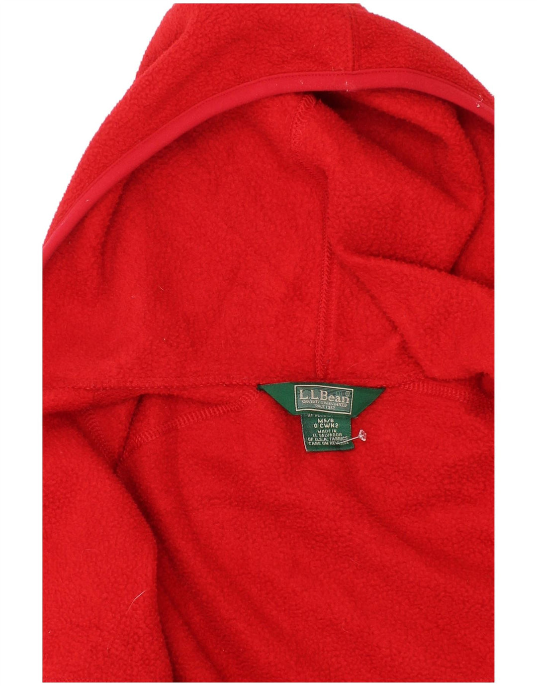 L.L.Bean Chaqueta polar con capucha para niños 5-6 años Mediana Rojo Poliéster