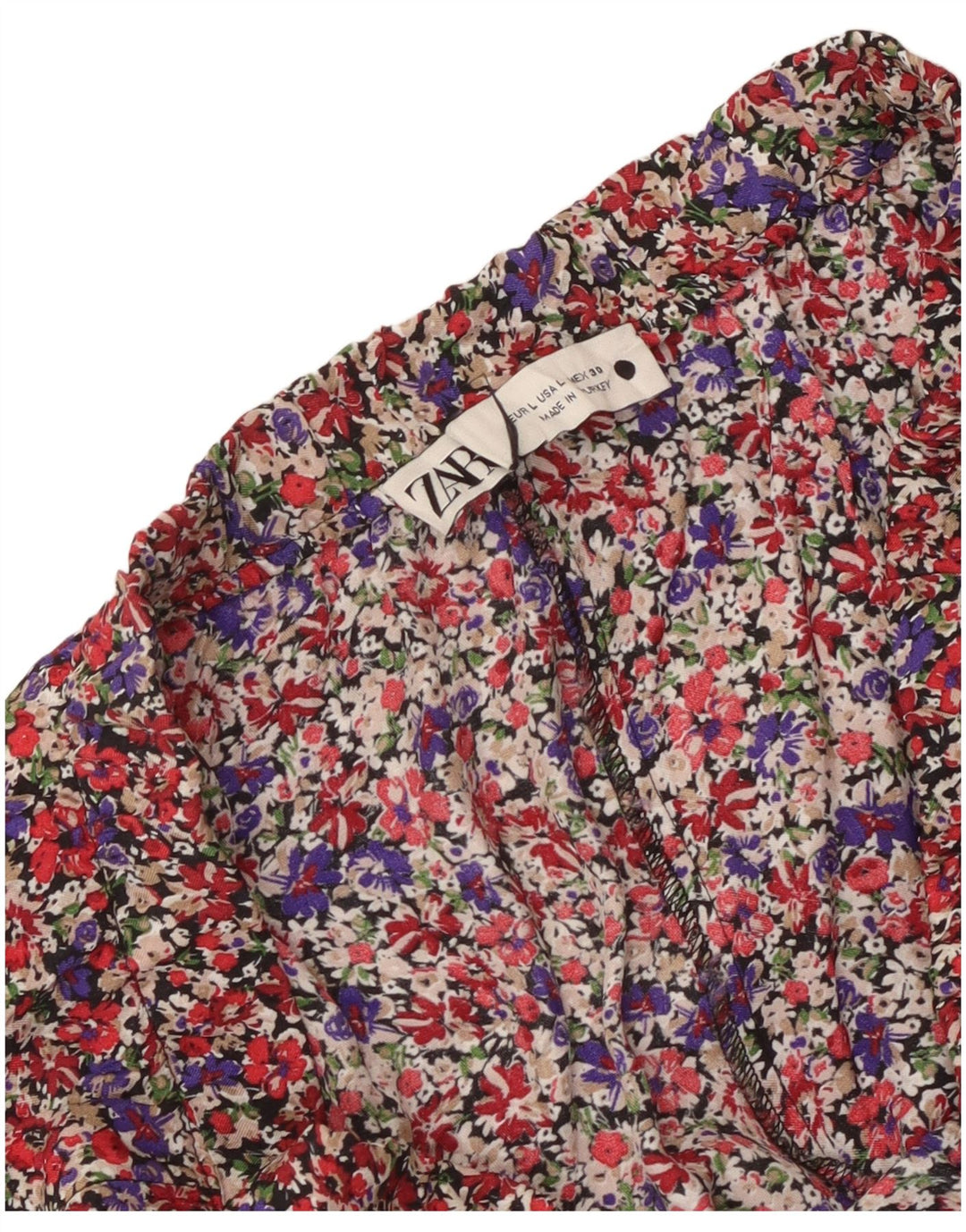 Zara Mujer Falda Acampanada Grande W32 Multicolor Floral