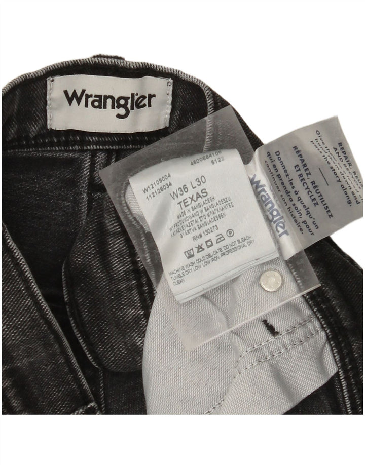 WRANGLER Vaqueros rectos Texas para hombre W36 L30 Algodón negro