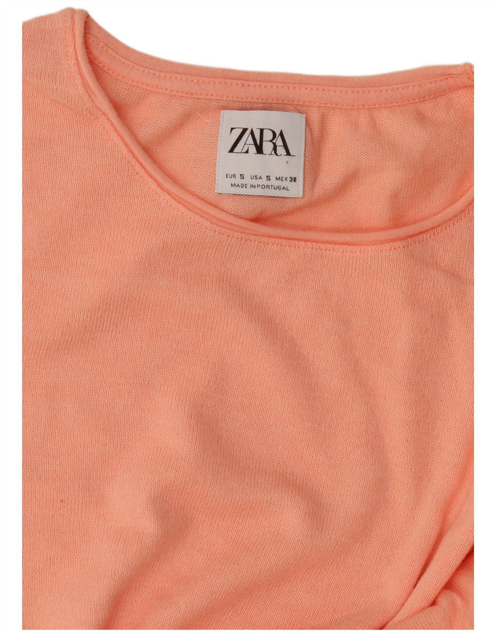 Zara Mujer Camiseta Extragrande Top UK 10 Small Rosa