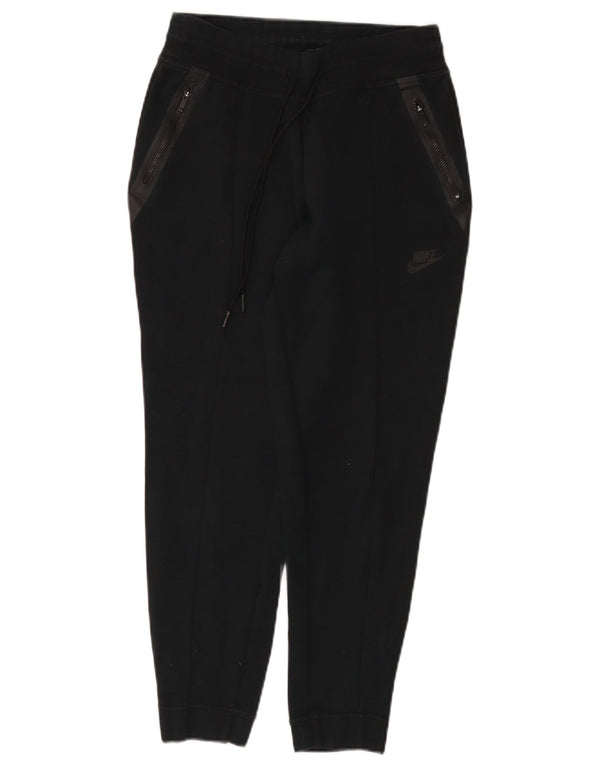 Nike Mujer Chándal Pantalones Joggers UK 12 Mediano Negro Algodón
