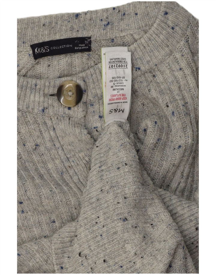 Marks & Spencer Suéter tipo cárdigan para mujer Reino Unido 44 Acrílico moteado gris medio