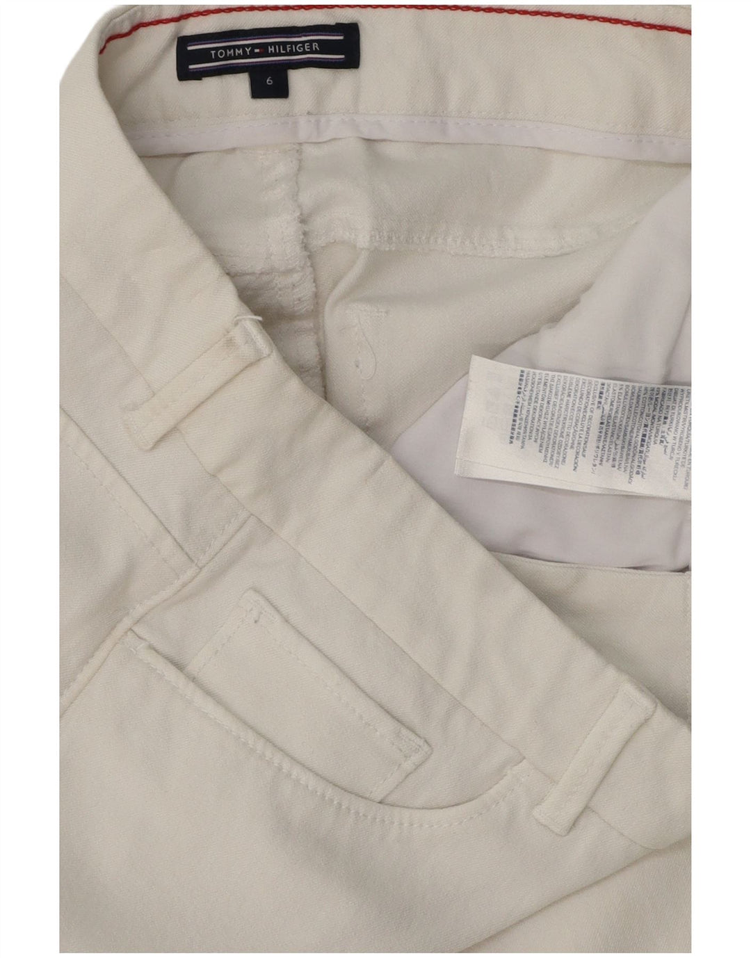 TOMMY HILFIGER Vaqueros pitillo para mujer US 6 Medium W28 L30 Algodón blanco