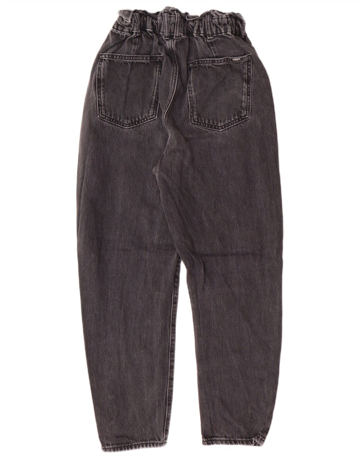 Zara Jeans Cónicos De Cintura Alta Para Mujer EU 34 2XS W24 L25 Gris Algodón Moderno