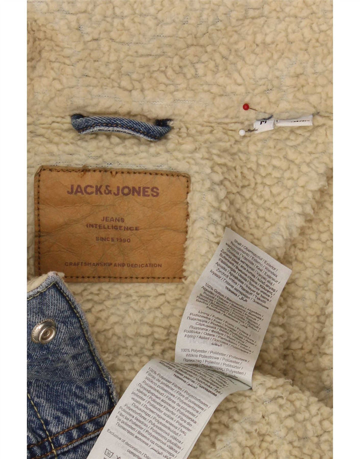 Jack & Jones Chaqueta Sherpa Vaquera para Hombre UK 38 Algodón Azul Medio