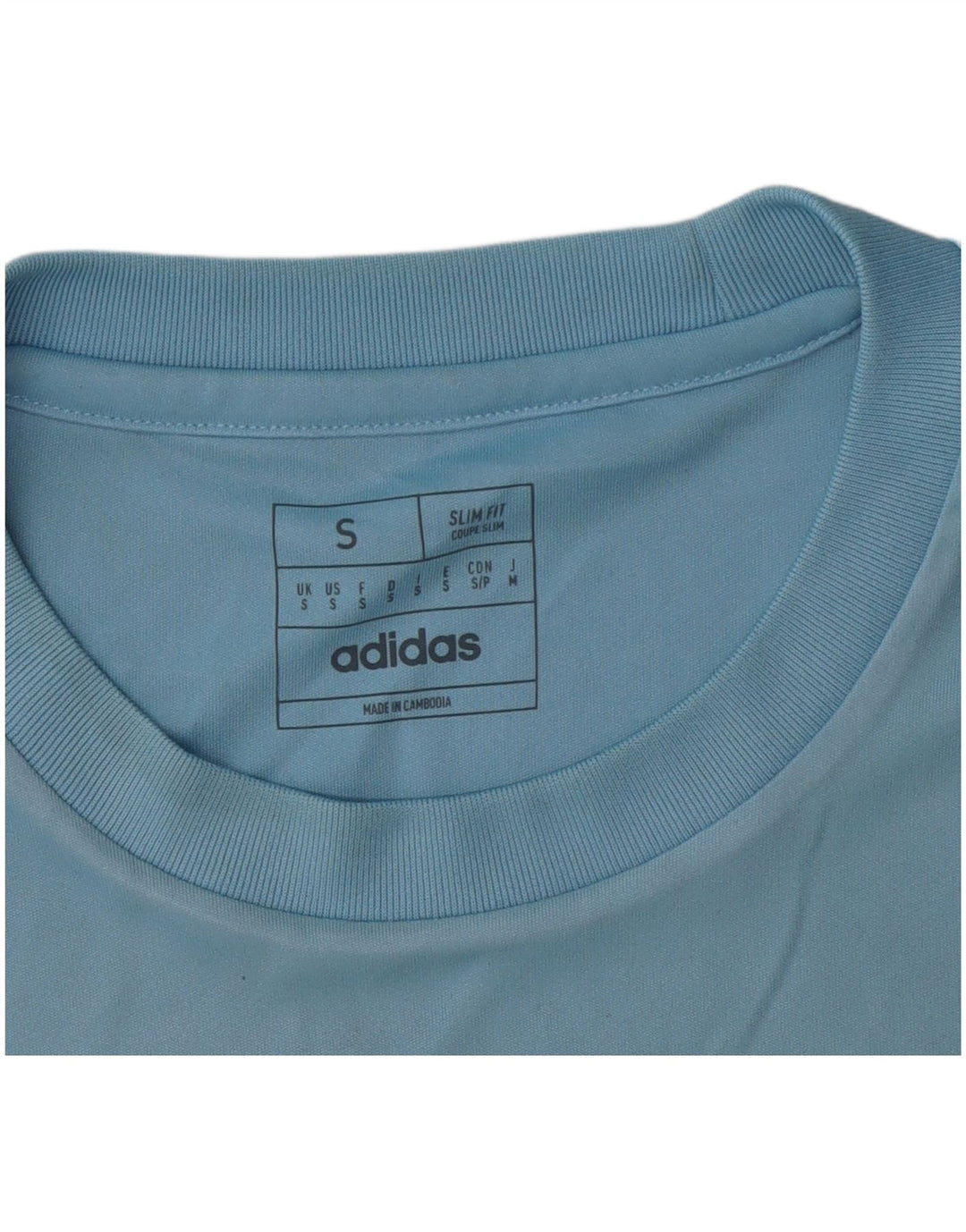 Adidas Mens Dri Fit Slim Camiseta Top Pequeño Azul