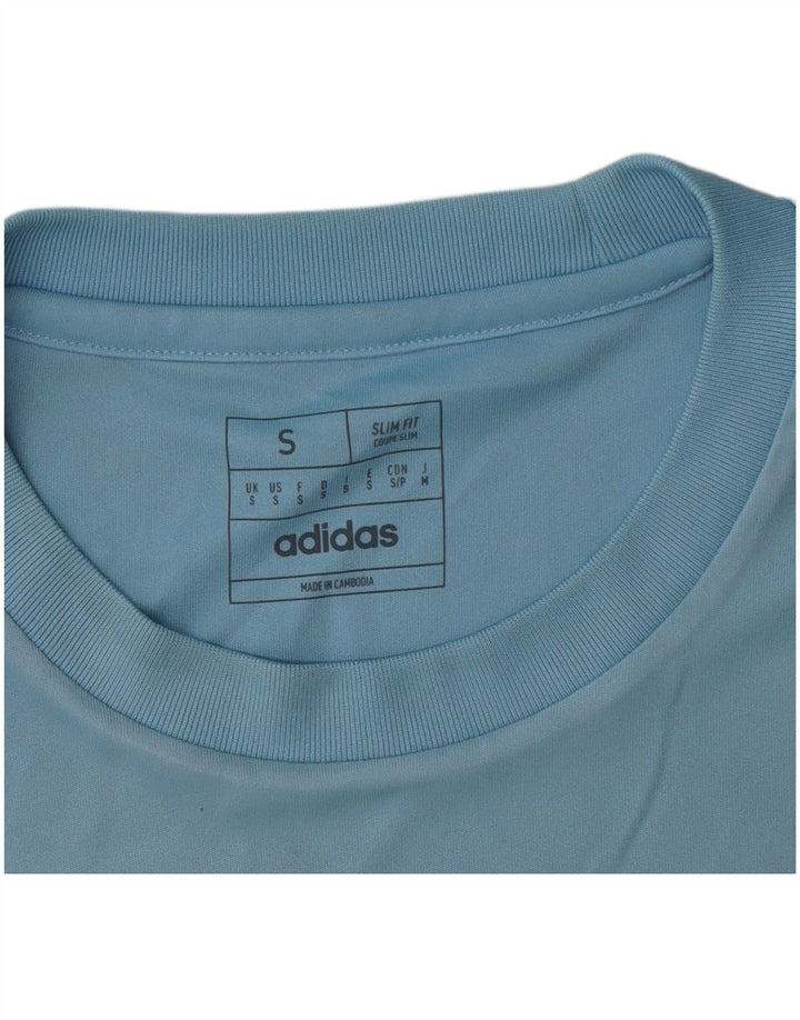 Adidas Mens Dri Fit Slim Camiseta Top Pequeño Azul