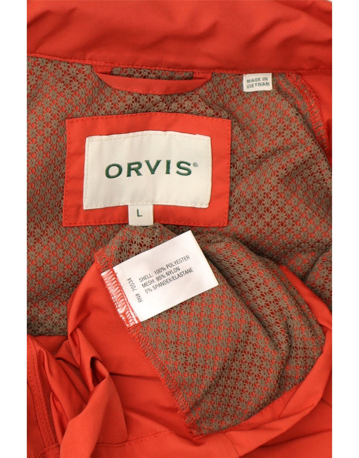 ORVIS Chubasquero con capucha para mujer UK 46 Grande Naranja Poliéster