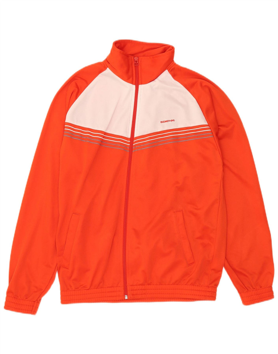 Chaqueta superior de chándal vintage para hombre IT 48 Poliéster color naranja medio